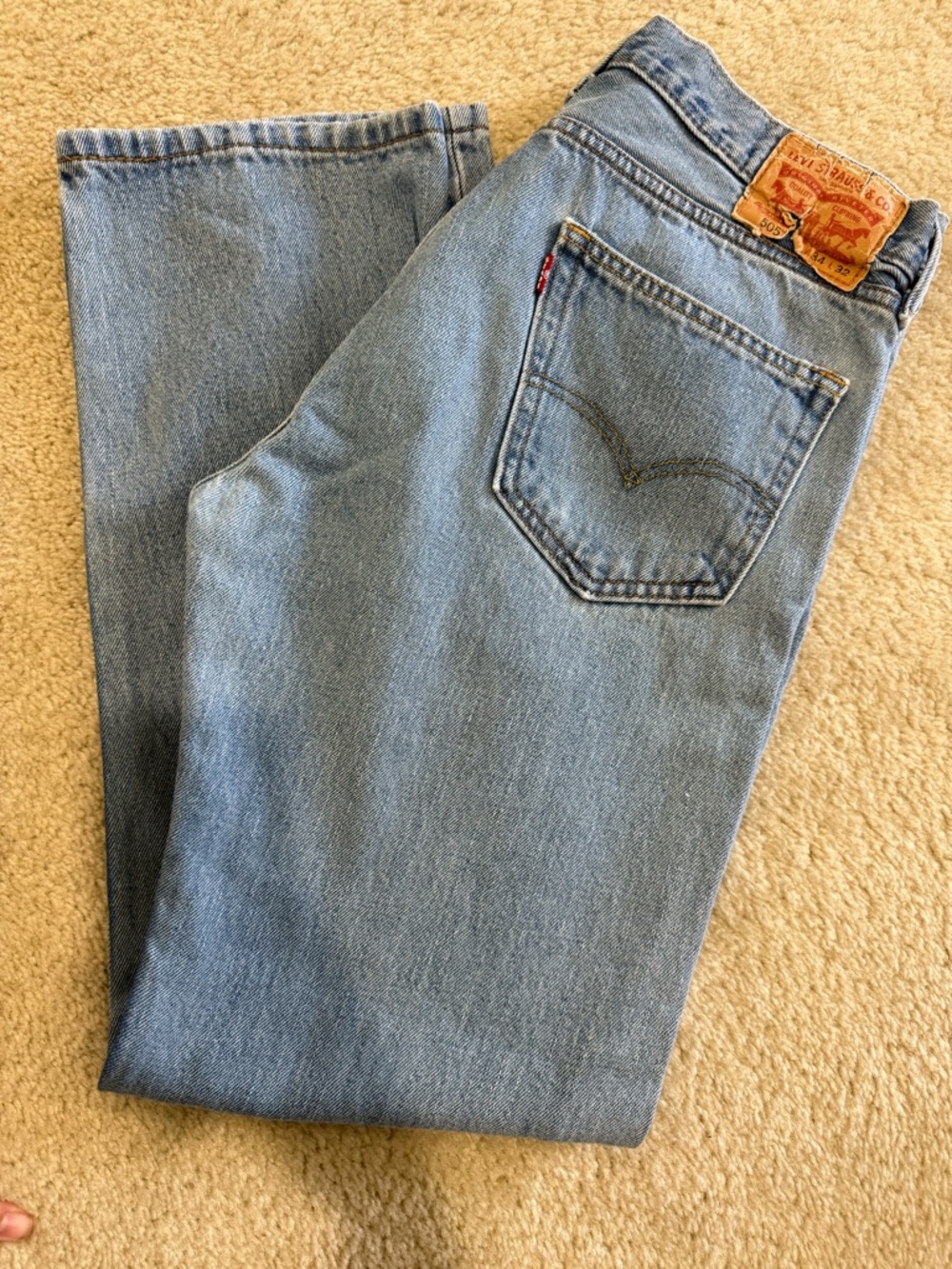 Vintage Levi's Men's Light Blue Straight Leg Jeans